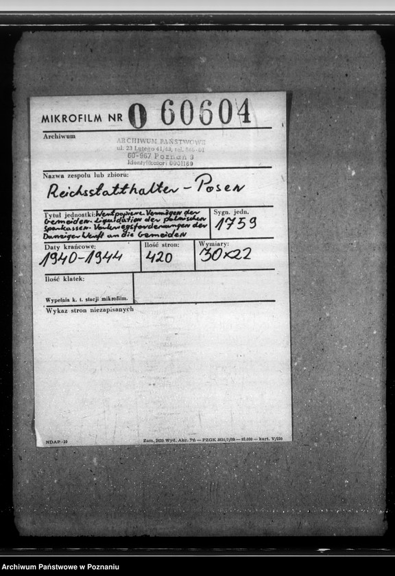 Obraz 2 z jednostki "Wertpapiere. Vermögen der Gemeinden. Liquidation der polnischen Sparkassen. Vorkriegsforderungen der Danziger Werft an die Gemeinden"