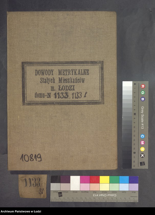Obraz 2 z jednostki "Dowody metrykalne stałych mieszkańców m. Łodzi nr domu 1133-1133b"