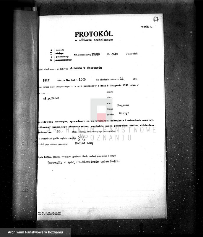 Obraz 20 z jednostki "Majętność Bodzewo pow. gostyński, gospodarstwo rolne, własność Zabel nr woj. kotła 6310"