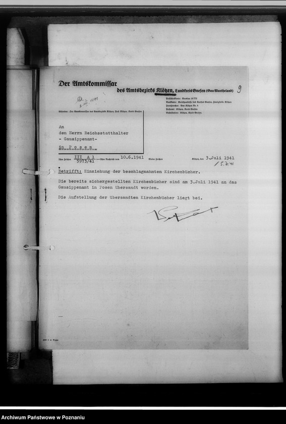 Obraz 13 z jednostki "Einziehungsprotokolle [ksiąg kościelnych] Gnesen-Stadt [miasto Gniezno]"