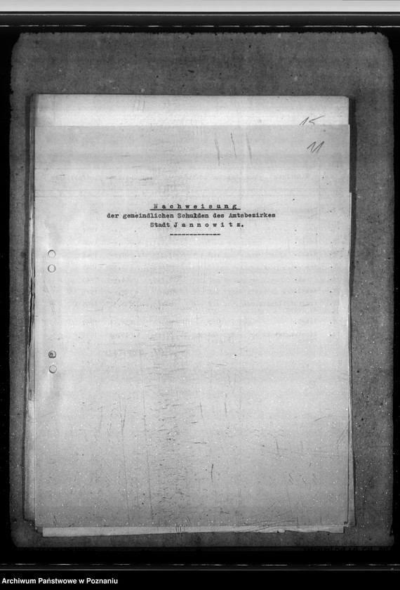 Obraz 20 z jednostki "Meldunki o długach gminnych z poszczególnych powiatów"