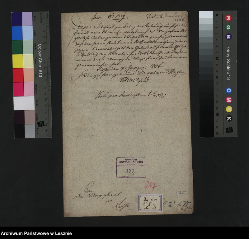 Obraz 3 z jednostki "[Vermietung eines Gelasses auf dem Rathause an Rieffenstehl zur Abhaltung von Redonten]"