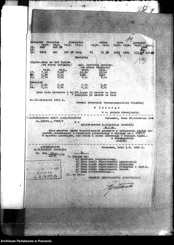 Obraz 18 z jednostki "Sprawy szczegółowo-administracyjne Ceny produktów rolnych za granicą"