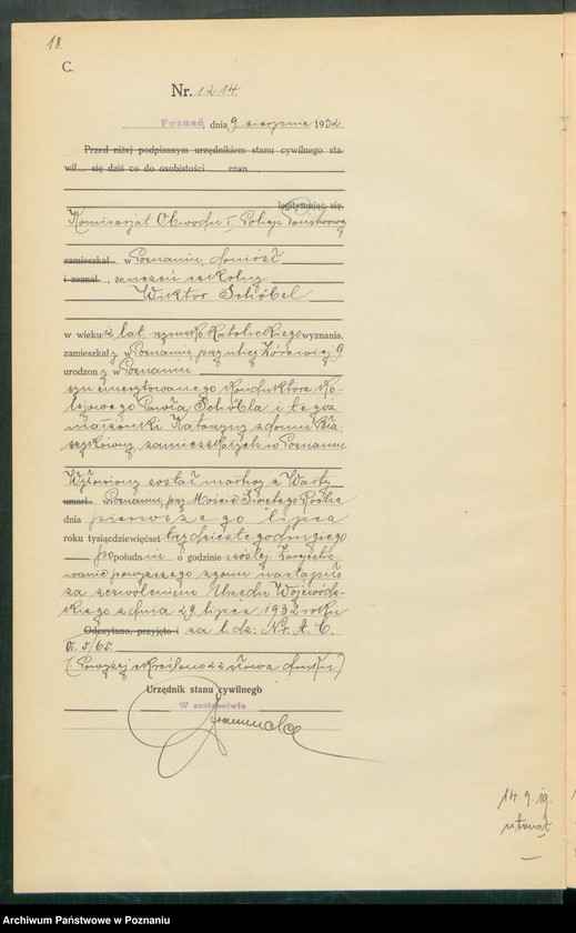 Obraz 20 z jednostki "Księga miejscowa zgonów tom III [Rejestr główny zgonów]"