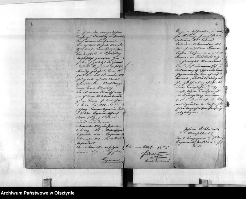 image.from.unit.number "Regierungs-Büreau-Diätar Bohlmann [Johann] den 1. August 1896 Regierungs-Sekretär den 10. März 1897 Regierungs-Hauptkassen Buchhalter"