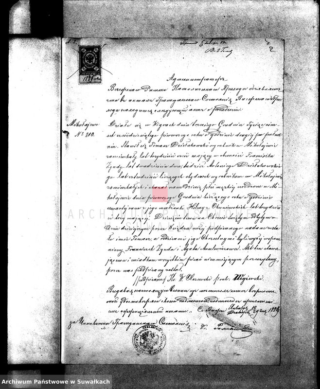 image.from.unit.number "Dokumenty brakosočetavšichsja Sejneskago Rimsko-Katoličeskago Prichoda za 1889 g."