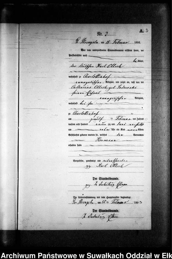 image.from.unit.number "Geburts-Neben-Register des Preussischen Standes-Amtes Gr. Strengeln Kreis Angerburg"