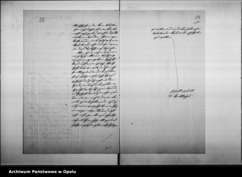 Obraz 14 z jednostki "Acta des Magistrats zu Oppeln betreffend den Wein - Bier - Ausschank im Hause No 7 Ostrowek durch F.B. Meyer Vol. I"