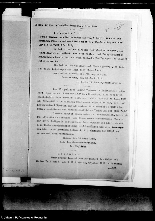 Obraz 8 z jednostki "Stosunki osobiste Ludwika Tomczaka burmistrza miasta Wielichowa"