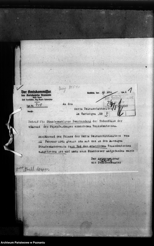 Obraz 5 z jednostki "Kreis Konin. Zgłoszenia zmarłych i zaginionych miejscowych Niemców w 1939 roku"