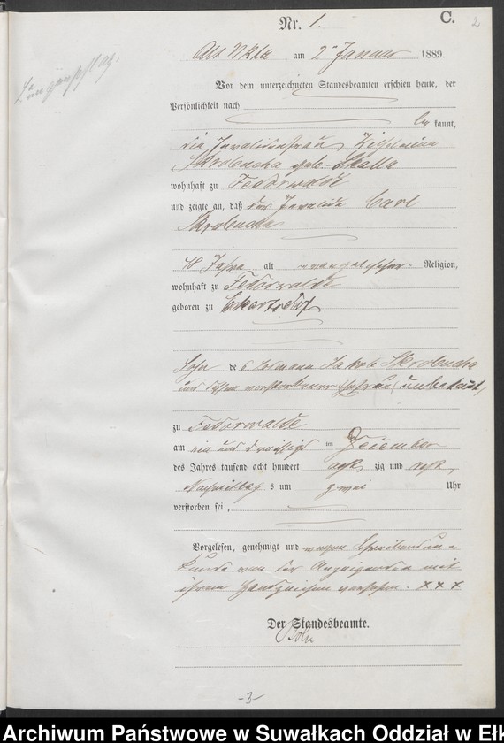 image.from.unit.number "Sterbe-Haupt-Register des Königlichen Preussischen Standes-Amtes Ukta Kreis Sensburg"
