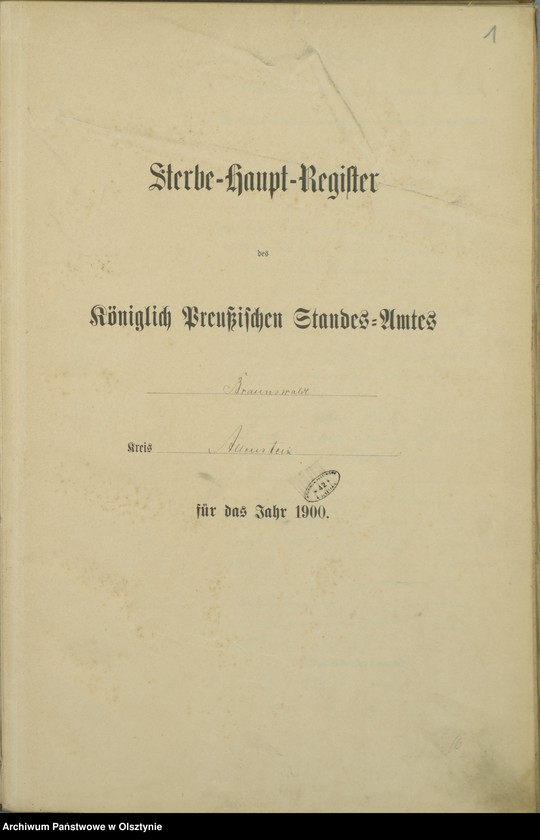 image.from.unit.number "Sterbe-Haupt-Register Nr 1 - 65"