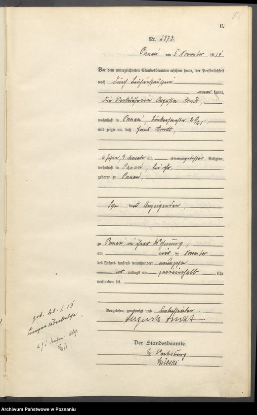 Obraz 7 z jednostki "Księga miejscowa zgonów tom VI [Rejestr główny zgonów]"