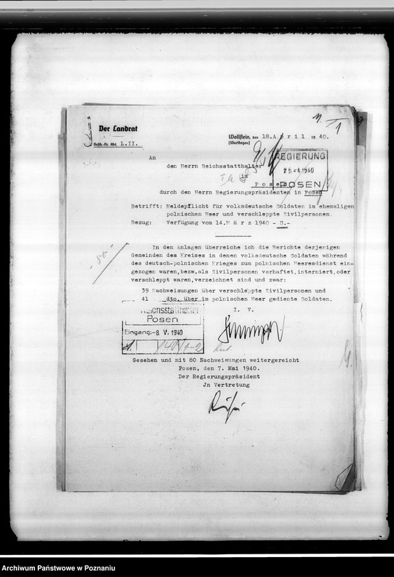 Obraz 5 z jednostki "Spisy miejscowych Niemców z powiatu wolsztyńskiego służących w wojsku polskim lub internowanych przez polskie władze"