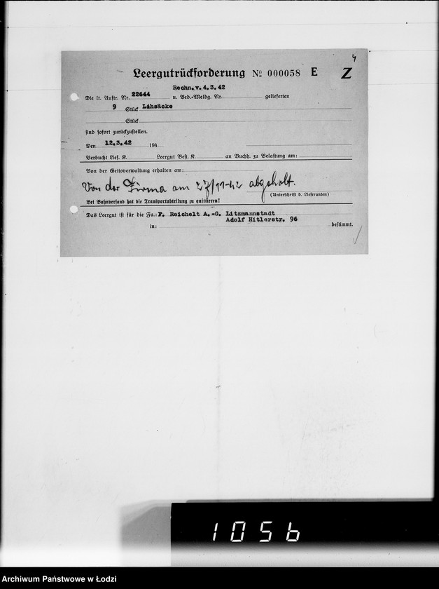 Obraz 8 z jednostki "[Leergut F.Reichelt A.G.L