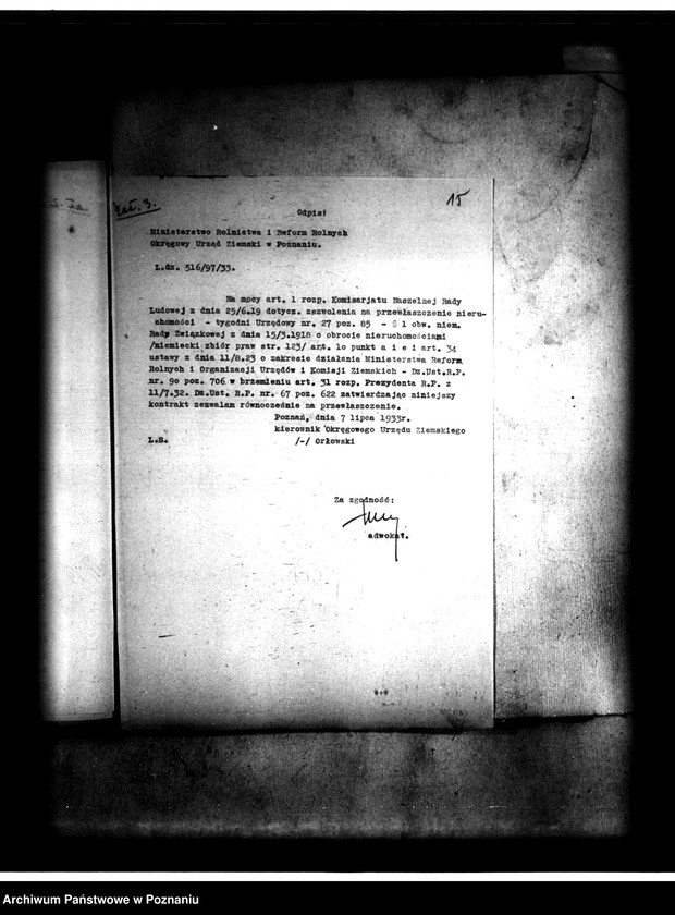 Obraz 19 z jednostki "Majątek Pawłowice powiatu poznańskiego wyłączenie z art. 5 ustawy o wykonaniu reformy rolnej"