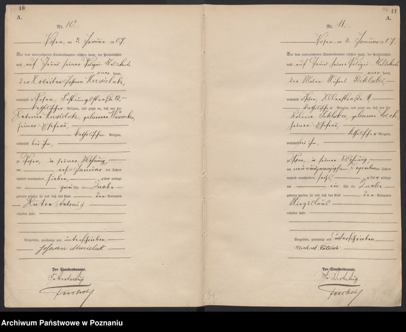 Obraz 8 z jednostki "Księga miejscowa urodzeń tom I [Rejestr główny urodzeń]"