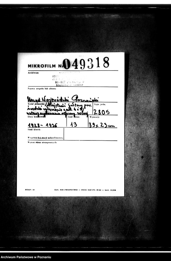 Obraz 2 z jednostki "/Majętność/ Gułtowy powiat średzki wyłączenie z art.4 i 5 ustawy o wykonaniu reformy rolnej/ w. Adolf Bniński"