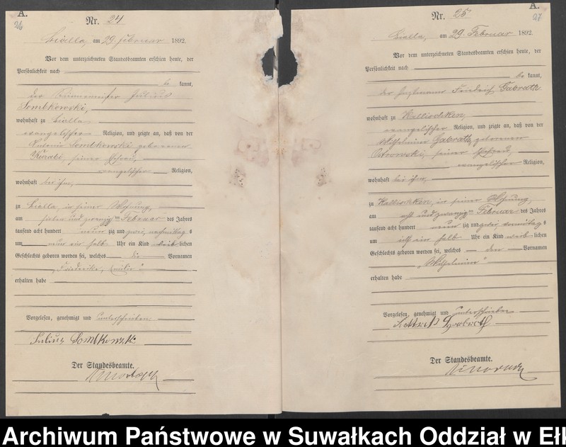 image.from.unit.number "[Geburts-Haupt-Register des Königlichen Preussischen Standes-Amtes Bialla Kreis Johannisburg]"