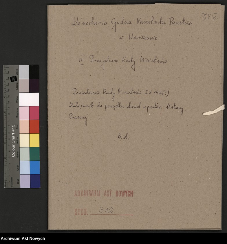 image.from.unit.number "Posiedzenie Rady Ministrów 2 X 192(?). Załącznik do porządku obrad w postaci Ustawy Prasowej"