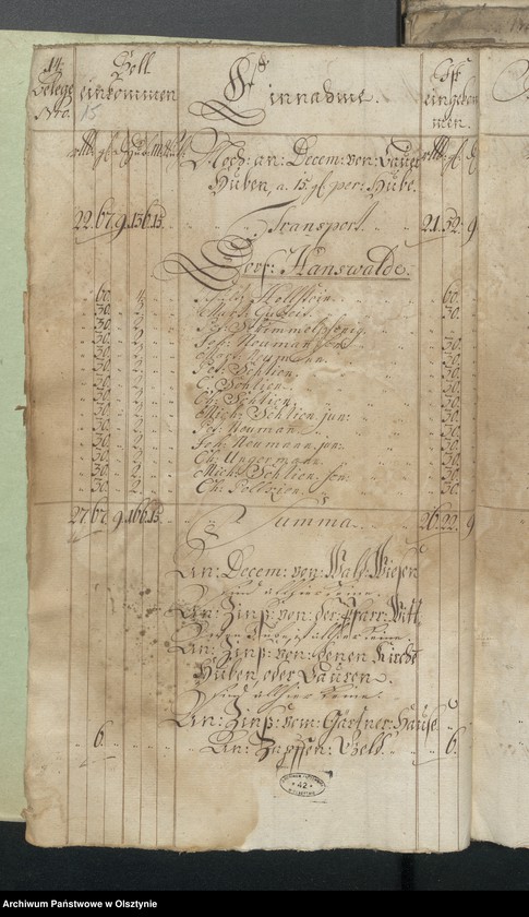 image.from.unit.number "Jahr Kirchen Rechnung der Gross Engelauschen Kirchen aller Einnahme und Ausgabe wie auch Bau-Rechnung"