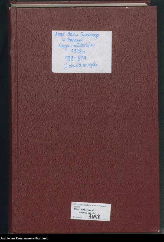 Obraz 2 z jednostki "Księga miejscowa małżeństw tom III [Rejestr główny małżeństw]"