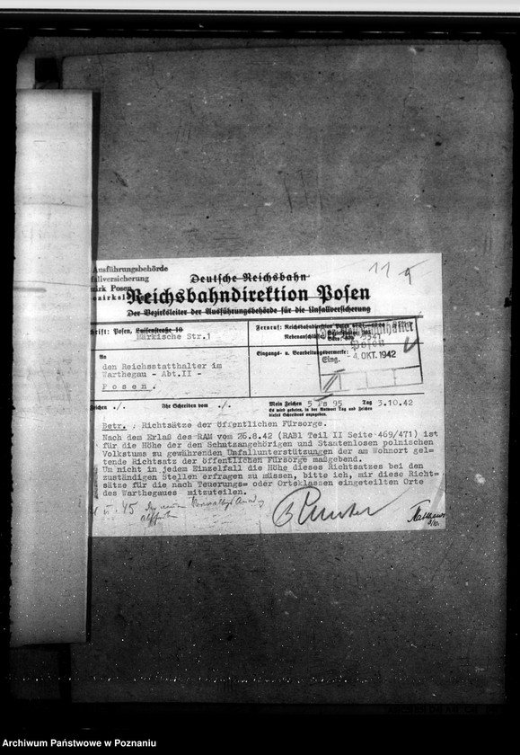 Obraz 16 z jednostki "Unterstützung an Stelle von Sozialversicherung für Polen. Erlass des Reichsarbeitsministeriums vom 26. 8. 1942 "Polenstatut"."