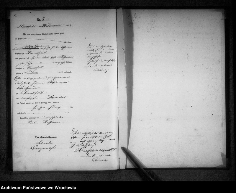 image.from.unit.number "Księga zgonów Psie Pole (Hundsfeld) 1874"