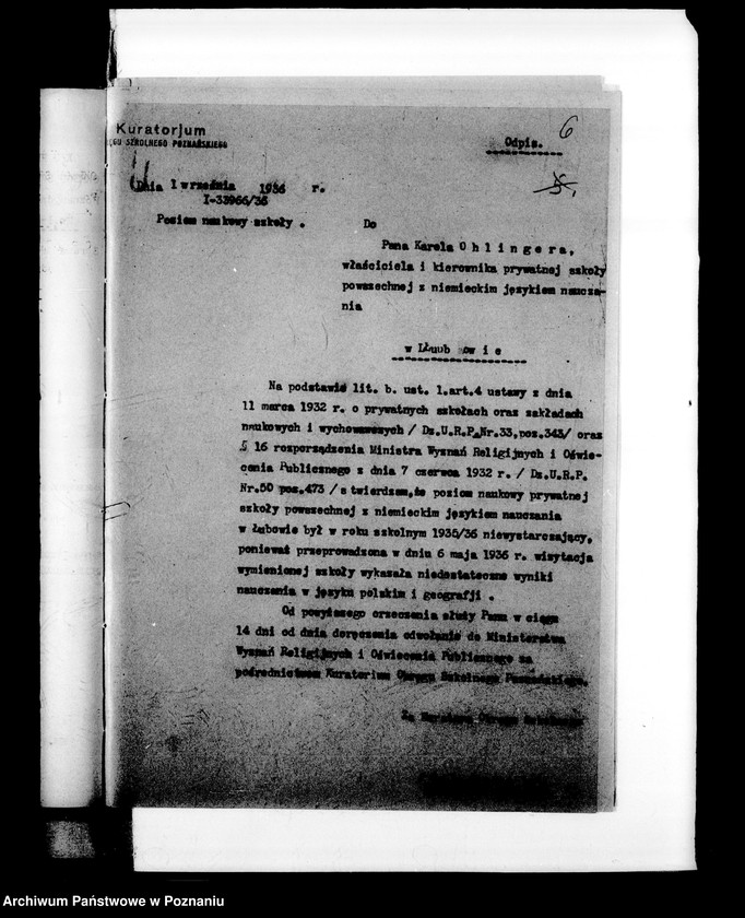 Obraz 9 z jednostki "Prywatna Szkoła Powszechna z niemieckim językiem nauczania w Łubowie powiat Gniezno"