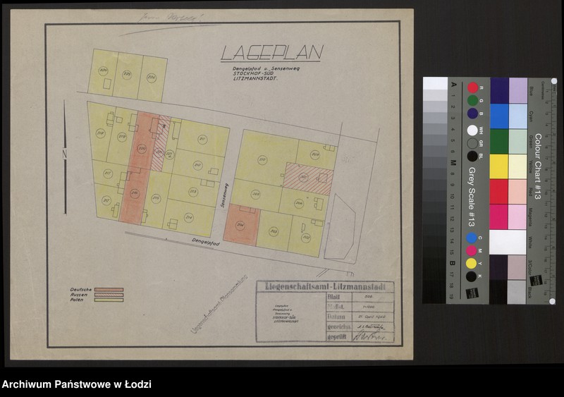 Obraz 1 z jednostki "Lageplan Dengelpfad und Sensenweg Stockhof-Süd Litzmannstadt"