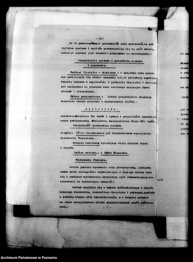 Obraz 16 z jednostki "Wielkopolskie Gimnazjum Koedukacyjne Czajkowskiego - Poznań [sprawozdania z wizytacji i sprawozdania roczne szkoły]"