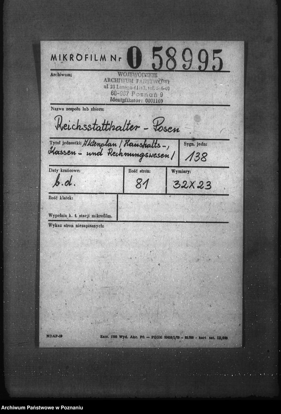 Obraz 2 z jednostki "Aktenplan (Haushalts-, Kassen- und Rechnungswesen)"