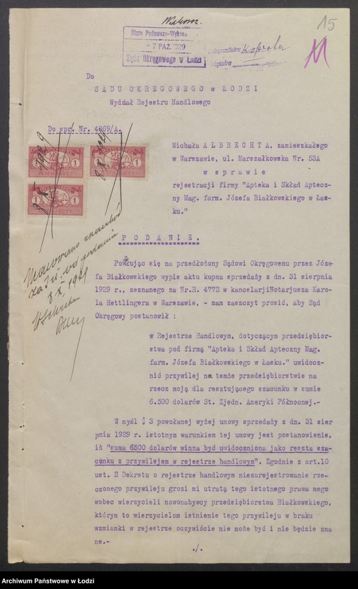 Obraz 17 z jednostki "Michał Albrecht, Józef Białkowski- apteka i skład apteczny"