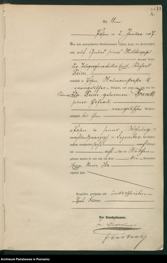 Obraz 13 z jednostki "Księga miejscowa urodzeń tom I [Rejestr główny urodzeń]"