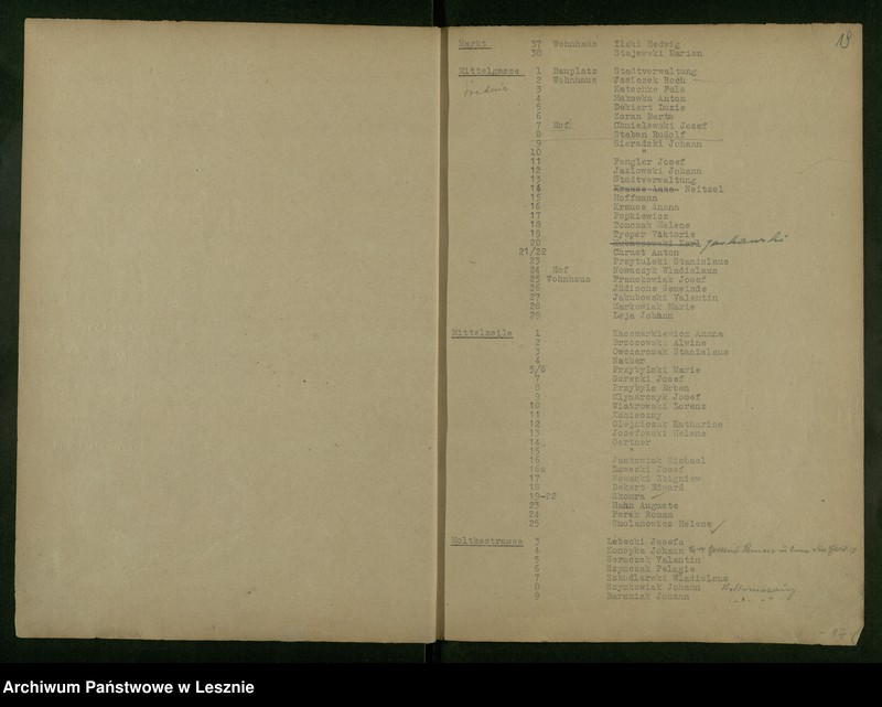 image.from.unit.number "[Rejestr mieszkańców Leszna /Strassen und Hausnumer Verziehnis/]"