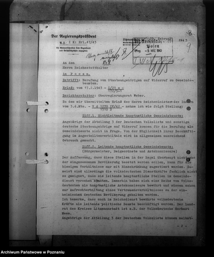 Obraz 13 z jednostki "Berufung von Staatsangehörigen auf Widerruf zu Gemeindebeamten"