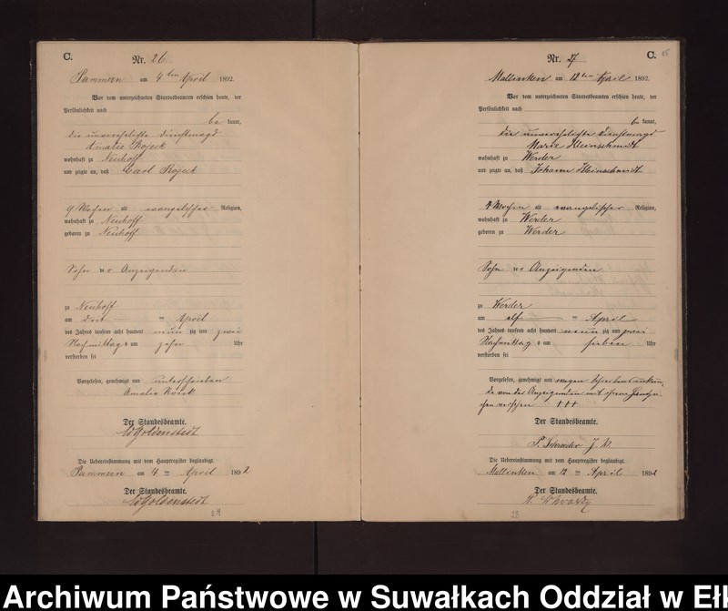image.from.unit.number "Sterbe-Neben-Register des Preussischen Standes-Amtes Neuhoff Kreis Loetzen"