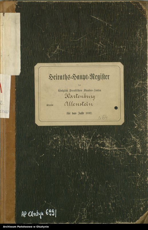 image.from.unit.number "Heiraths-Haupt-Register Nr 1 - 31"