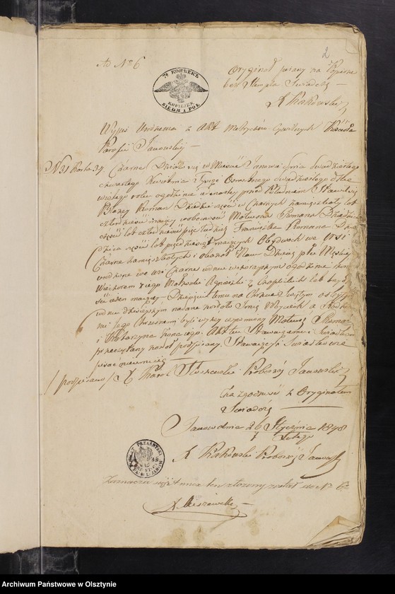 image.from.unit.number "Annexa z Parafii Janowieck[i]ej z Roku 1848"
