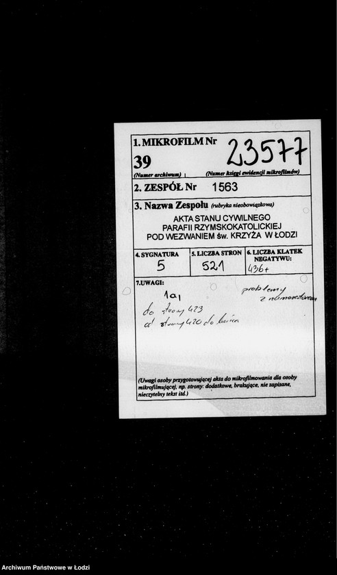 Obraz 1 z jednostki "Akta urodzeń"