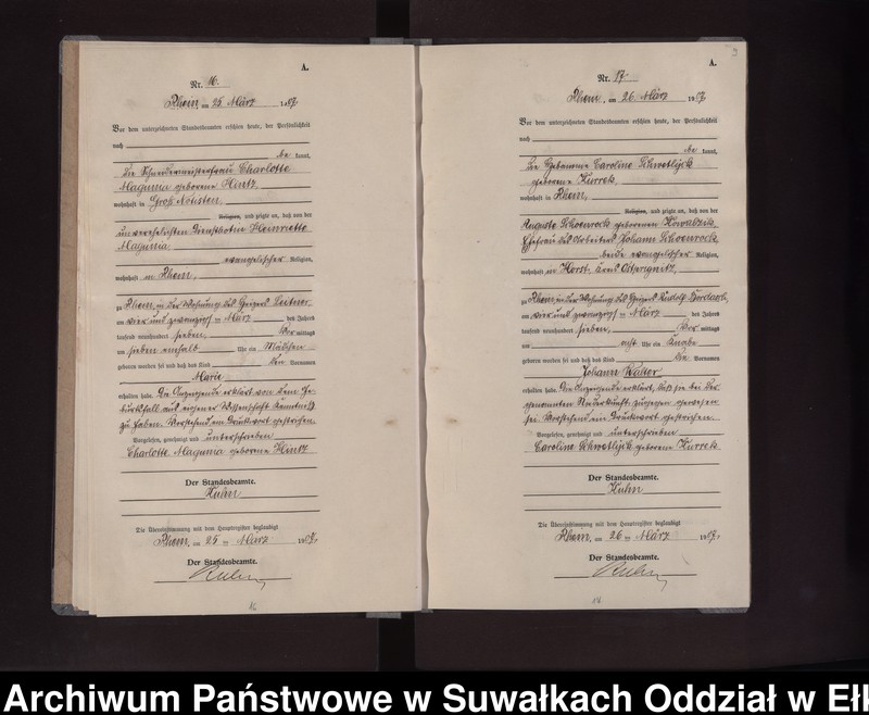 image.from.unit.number "Geburts-Neben-Register des Preussischen Standes-Amtes Rhein Kreis Lötzen"