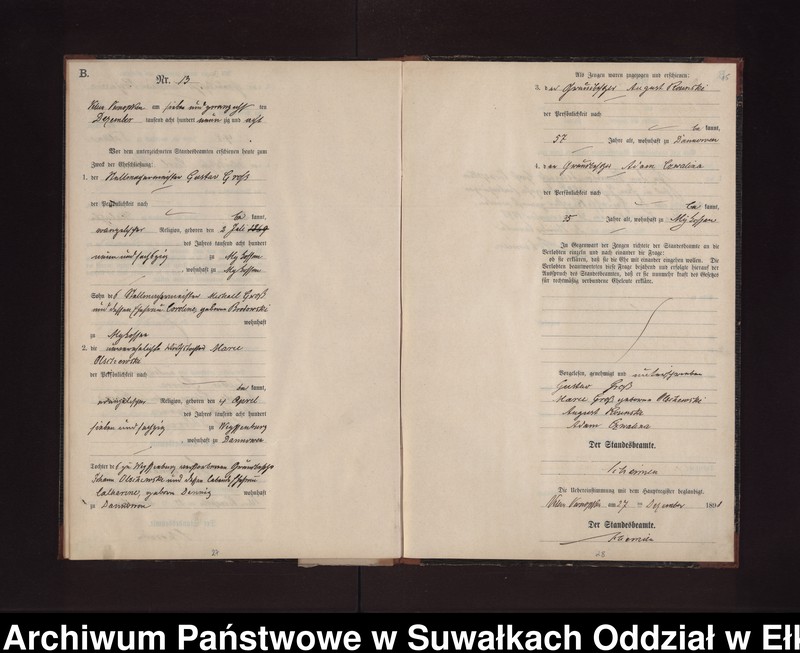 image.from.unit.number "Heiraths-Neben-Register des Preussischen Standes-Amtes Gross Konopken Kreis Loetzen"