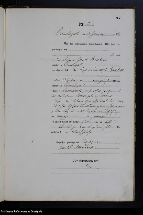 image.from.unit.number "Sterbe-Haupt-Register Tom I,Nr 1 - 82"