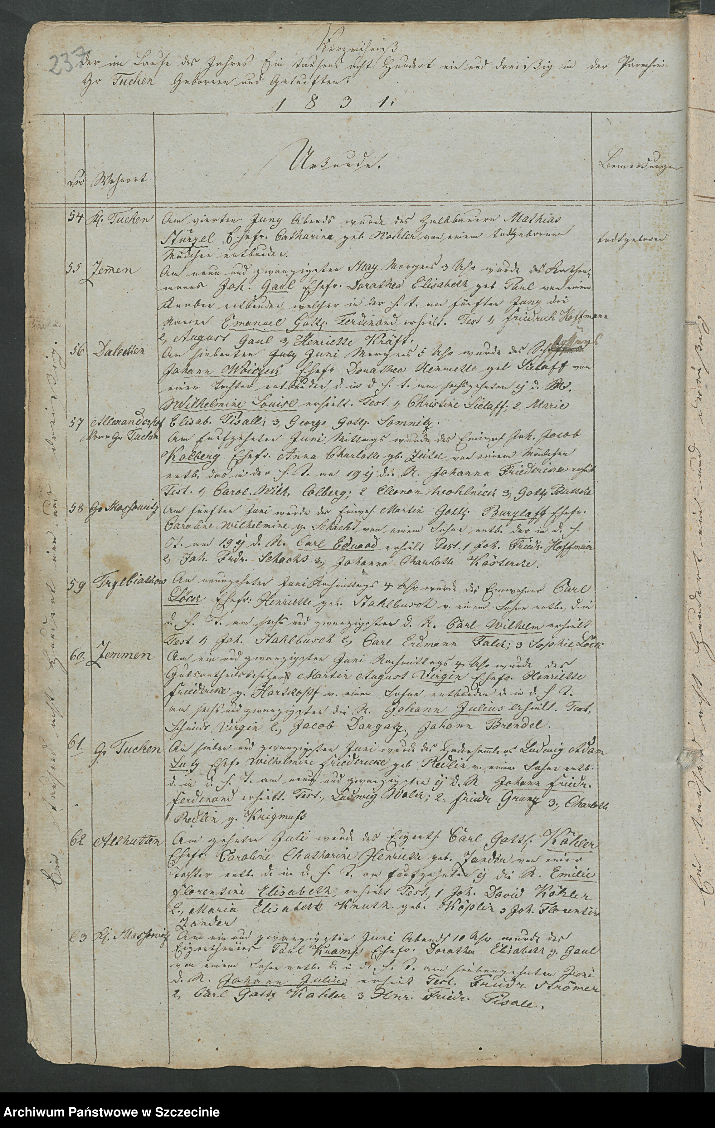 Skan z jednostki: Duplikat Gross Tuchen [Kirchenbuch] [Tuchomie].