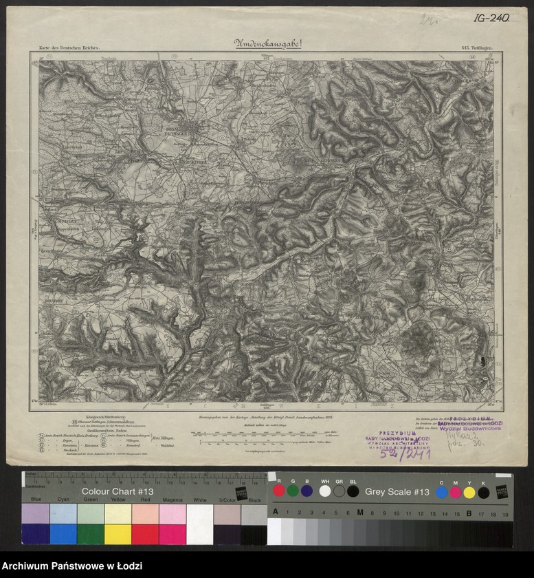 Obraz 1 z jednostki "Karte des Deutschen Reiches 645 Tuttlingen"