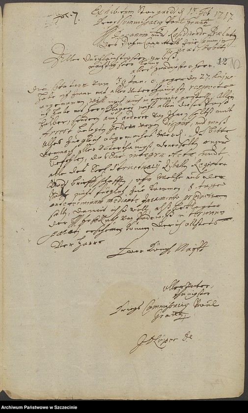 image.from.unit.number "Domkapitel contra Hofrat Felix v[on] Podevils und den Kriegskommissarius Paul Grantz in po debiti."