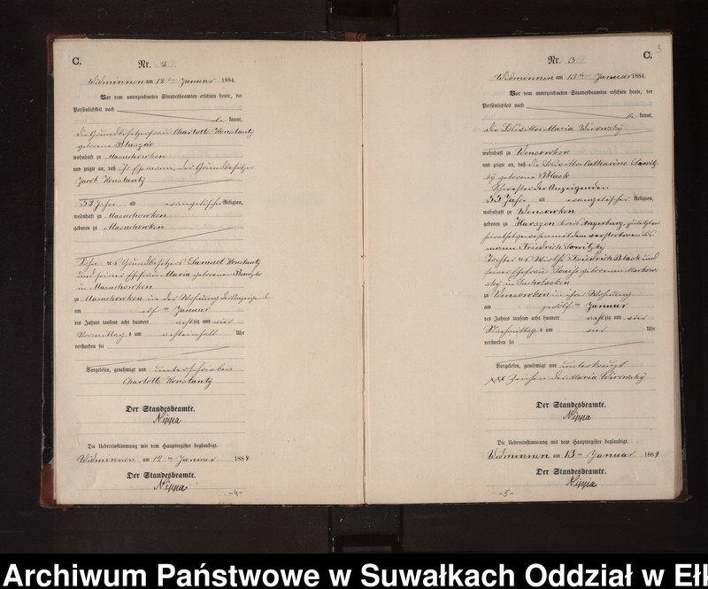 image.from.unit.number "Sterbe-Neben-Register des Preussischen Standes-Amtes Widminnen Kreis Loetzen"