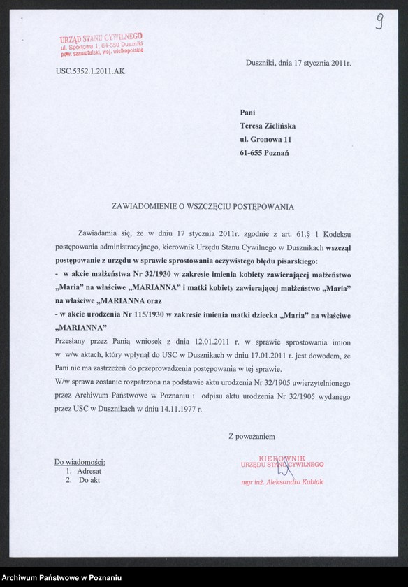 Obraz 11 z jednostki "Akta zbiorowe do księgi małżeństw z 1930 roku"