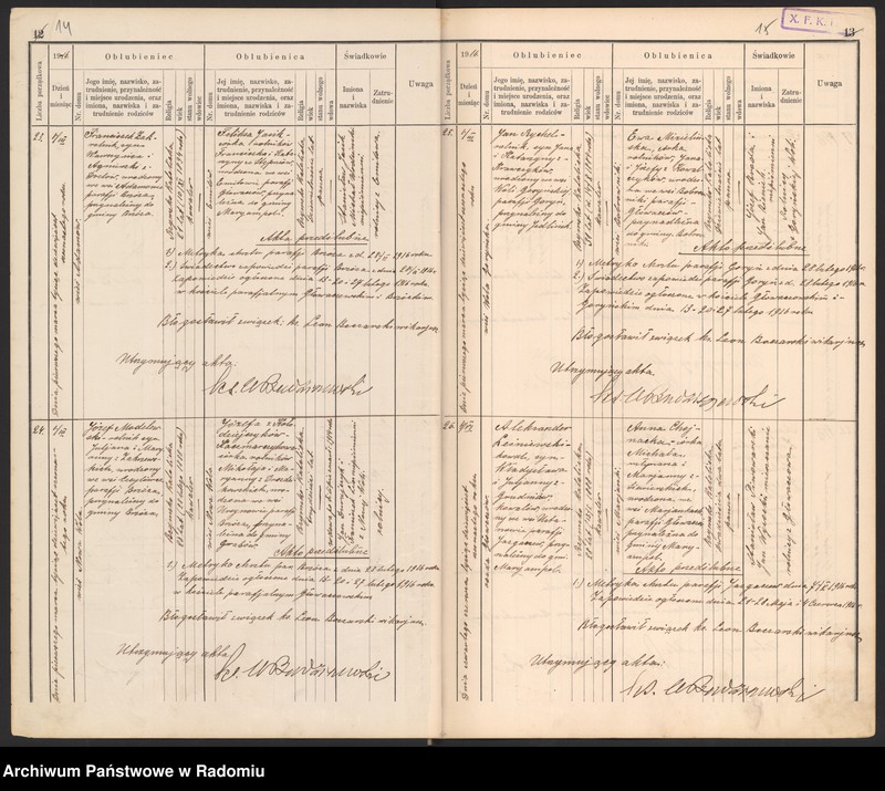 image.from.unit.number "[Duplikat Tom I Księga zaślubionych parafii Głowaczów za 1916 r.]"