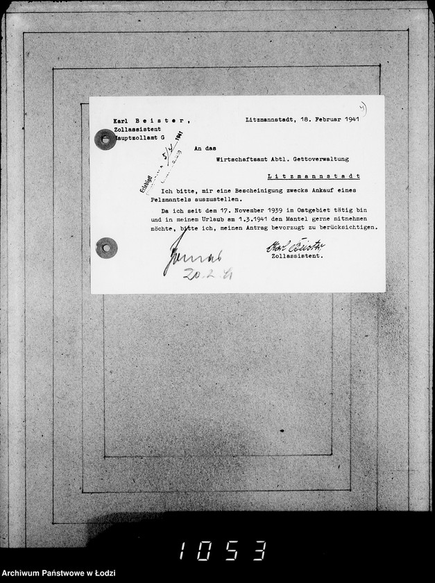 Obraz 12 z jednostki "Kasse u.Erledigte Anträge. Einnahmen von Pelzwaren"